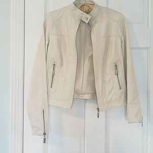 Beige leather jacket